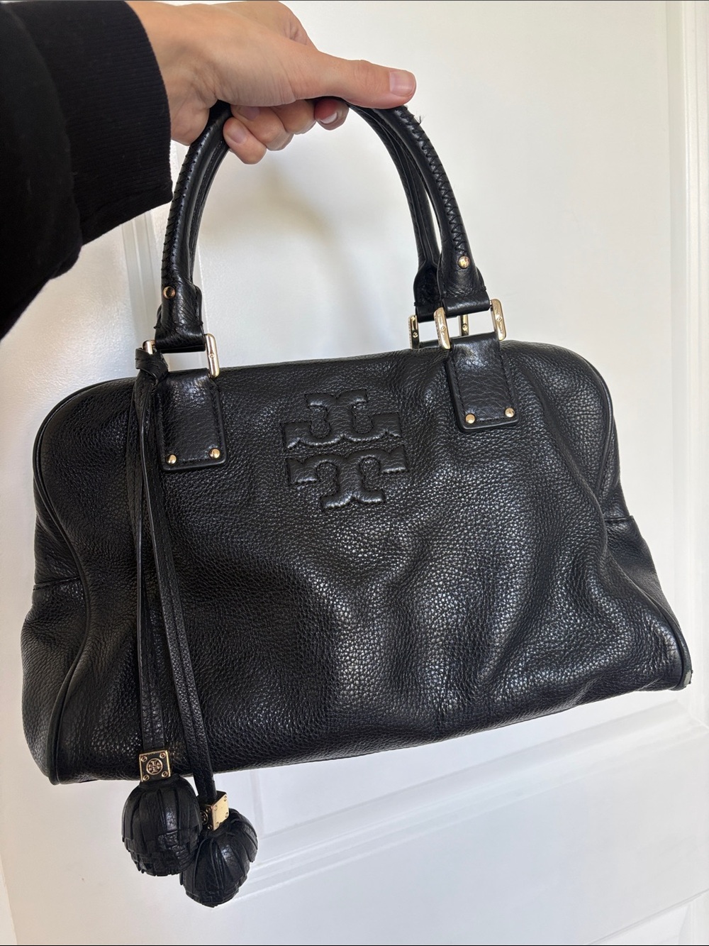 Tory Burch Thea Black Leather Satchel